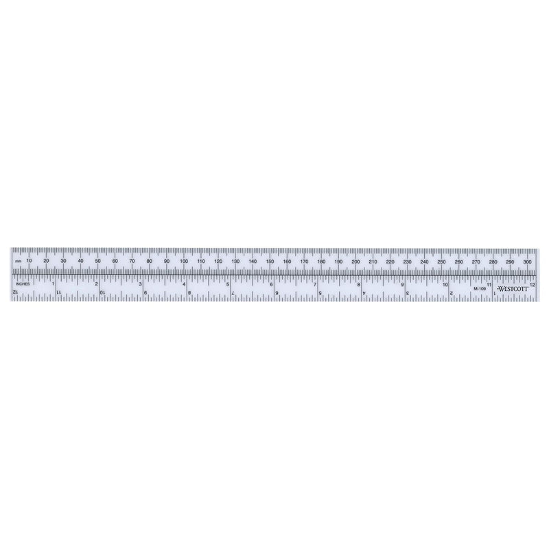Westcott M-109 Metric/Inch Ruler 30cm Opaque — main product image