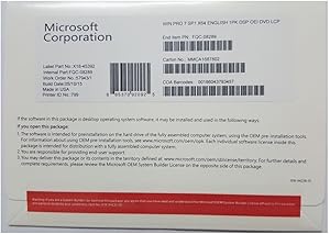 Microsoft FQC-08289 Windows 7 Professional 64bit OEM DVD — main product image