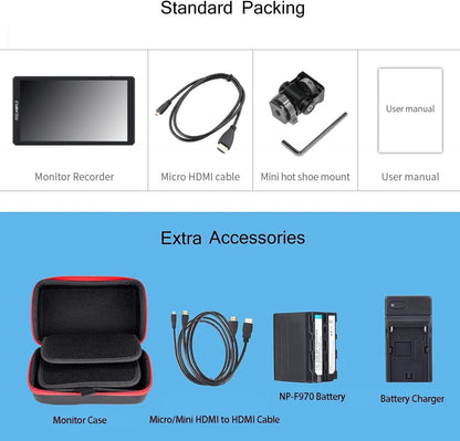 FEELWORLD CUT6 6-Inch 4K HDMI Recording Monitor Kit