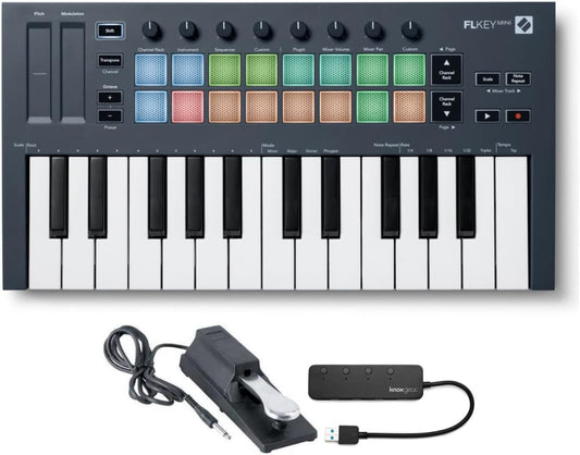 Novation NOVFLKMINIK1 FLkey Mini 25-Key MIDI Controller Bundle