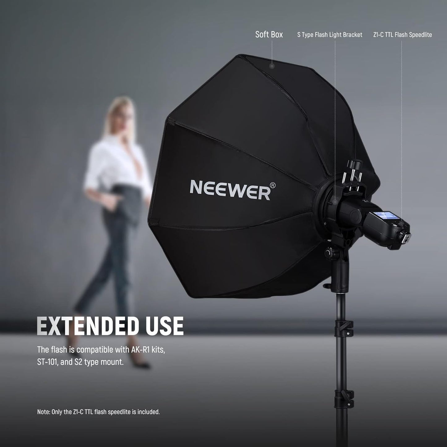 Neewer Z1-C TTL Round Head Flash for Canon