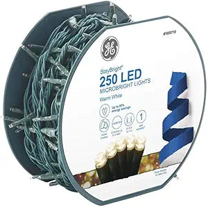 GE 93196LO StayBright 250ct Warm White LED Lights — main product image