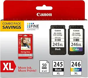 Canon PG-245XL/CL-246XL Ink/Photo Paper Combo Pack