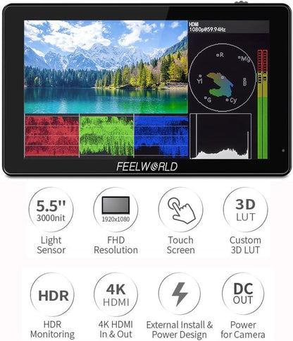 FEELWORLD LUT5: 5.5" 3000nit Touch Screen Camera Monitor