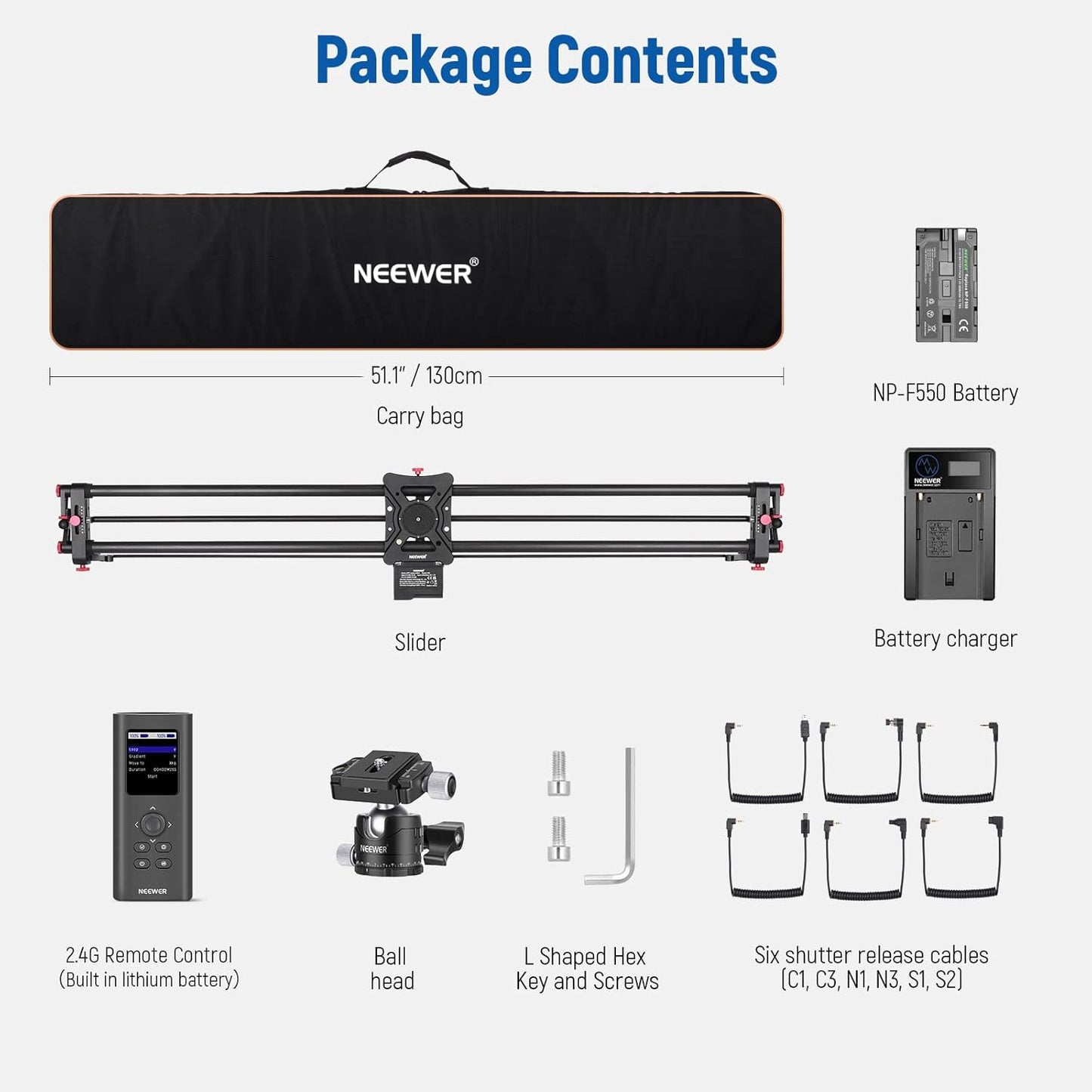 Neewer 10101208 Motorized Camera Slider 47"