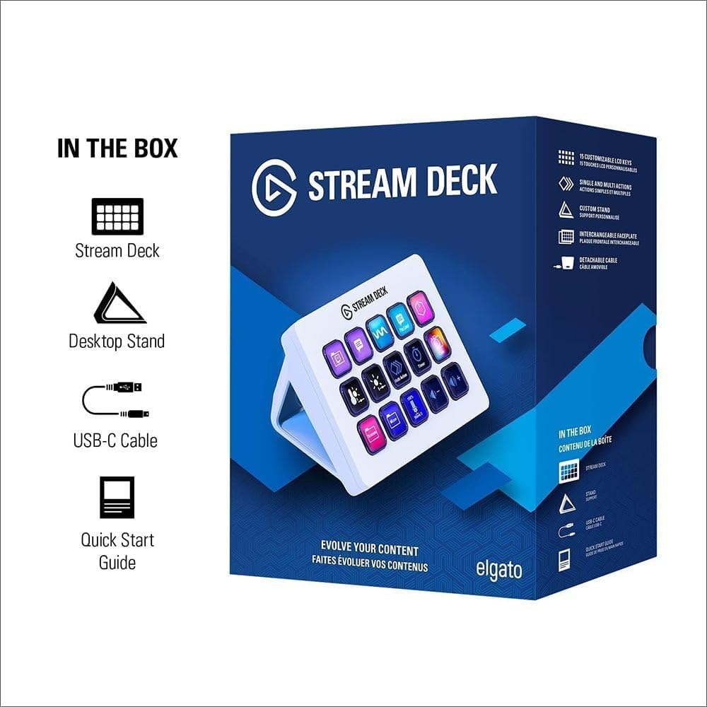 Elgato 20GBA9901-wt Stream Deck MK.2 White Studio Controller