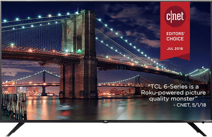 TCL 55R613 55-inch 4K QLED Roku Smart TV (Renewed)