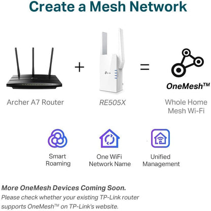 TP-Link RE505X AX1500 WiFi Extender (Renewed)