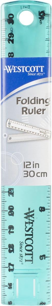 Westcott 15390 Plastic Folding Ruler - Colors Vary