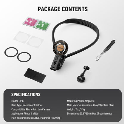 Neewer 10104245 Magnetic Neck Mount Action Camera Holder