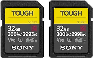 Sony SFG32TT1_K2 32GB UHS-II Tough G-Series SD Card (2-Pack)