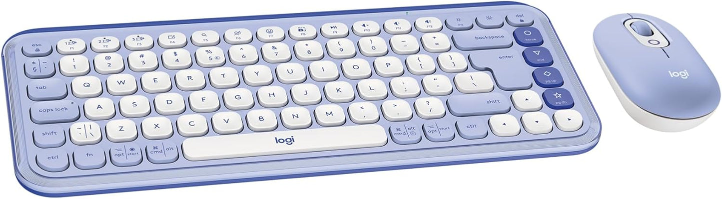 Logitech 920-013043 POP ICON Combo Bluetooth Keyboard & Mouse - Lilac