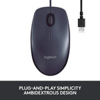 Logitech 910-001439 B100 Corded USB Mouse Black