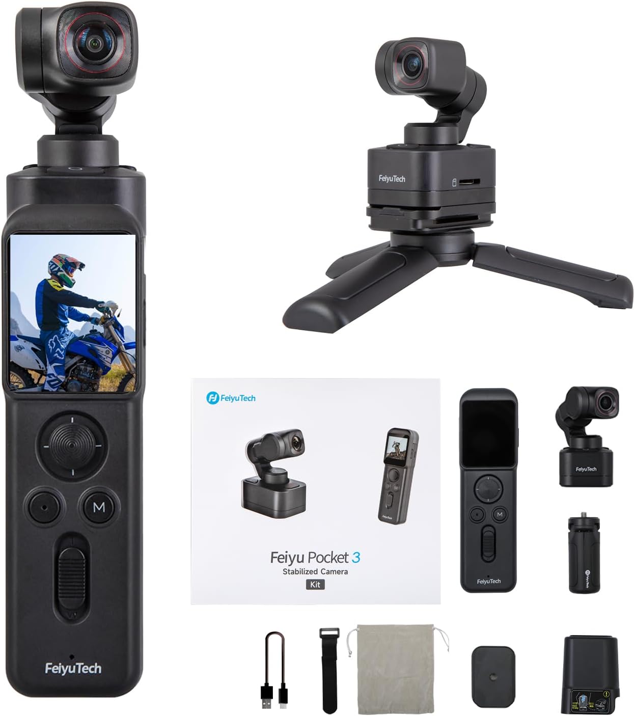 FeiyuTech Pocket 3 Kit - 4K Gimbal Action Camera