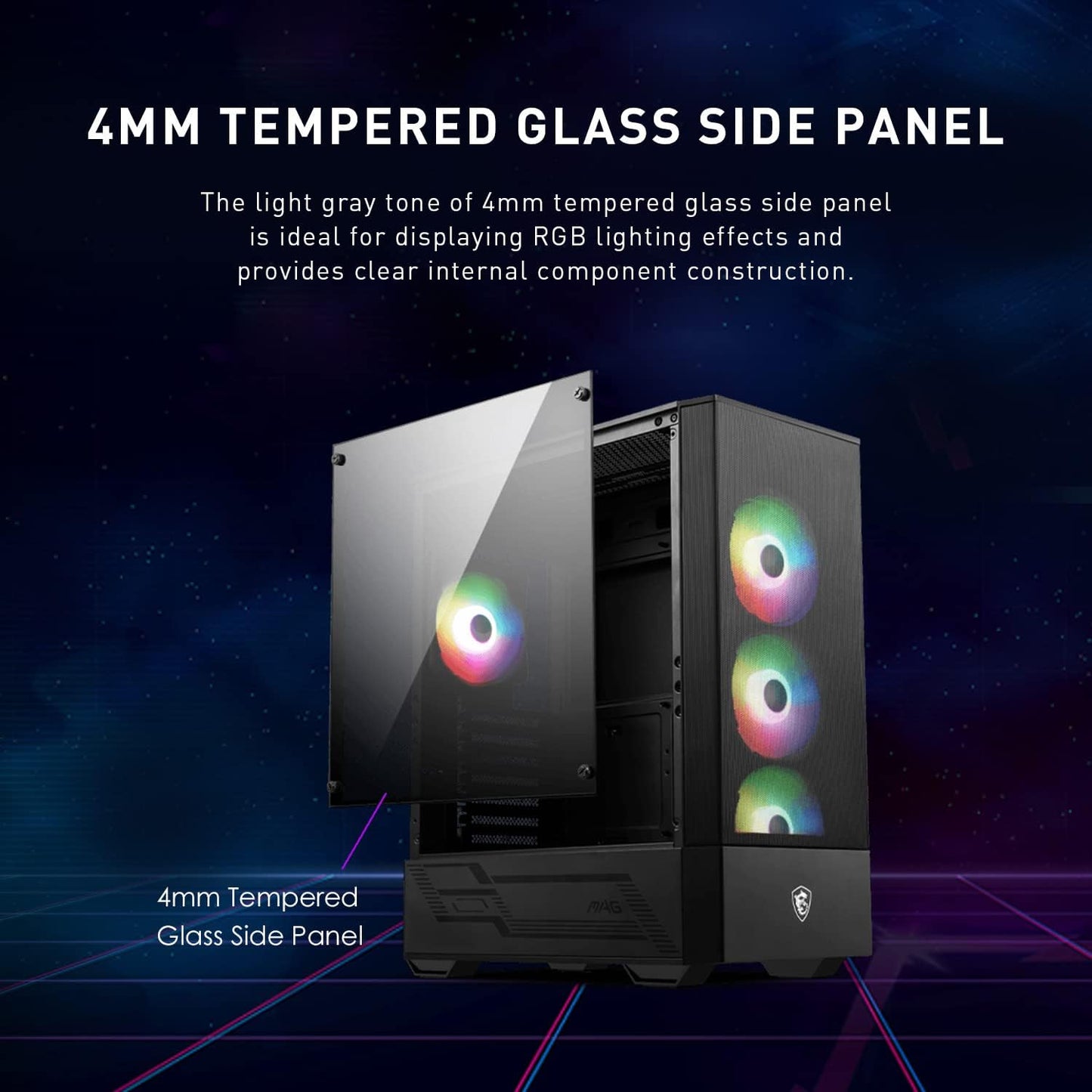 MSI MAG FORGE 112R Mid-Tower Gaming PC Case ARGB