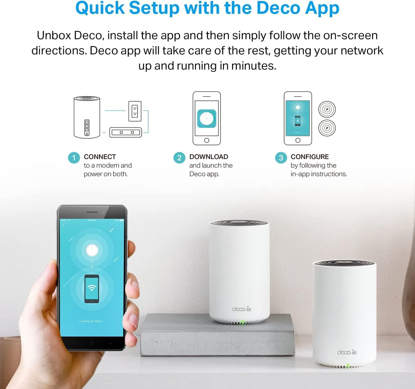 TP-Link Deco XE75 Pro(3-pack) AXE5400 Tri-Band WiFi 6E Mesh