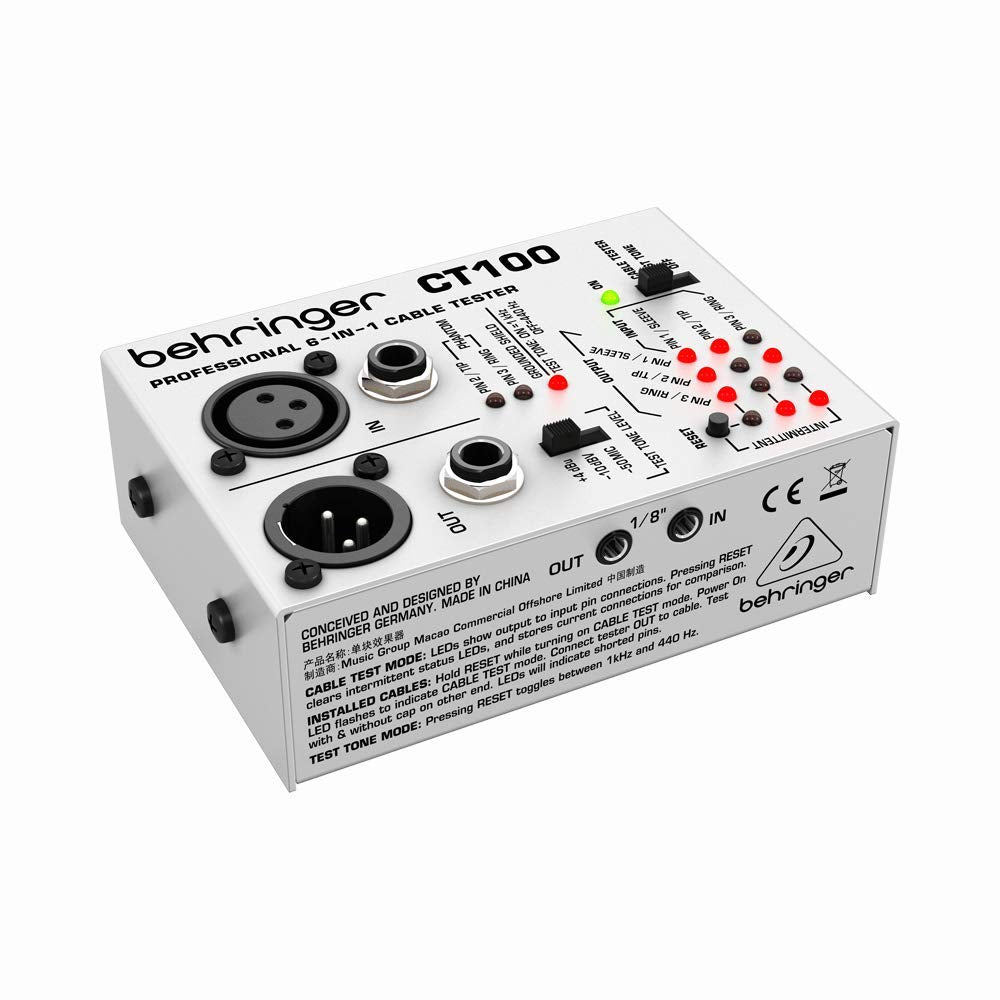 Behringer CT100 6-in-1 Cable Tester - Professional Grade