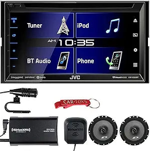 JVC KW-V350BT Car Stereo SiriusXM Speaker Bundle