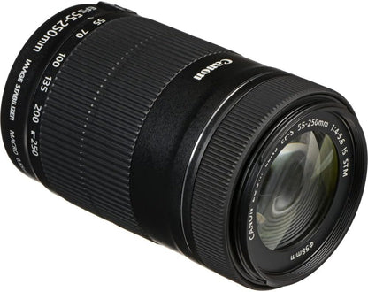 Canon 8546B002 EF-S 55-250mm STM Lens Bundle - Renewed