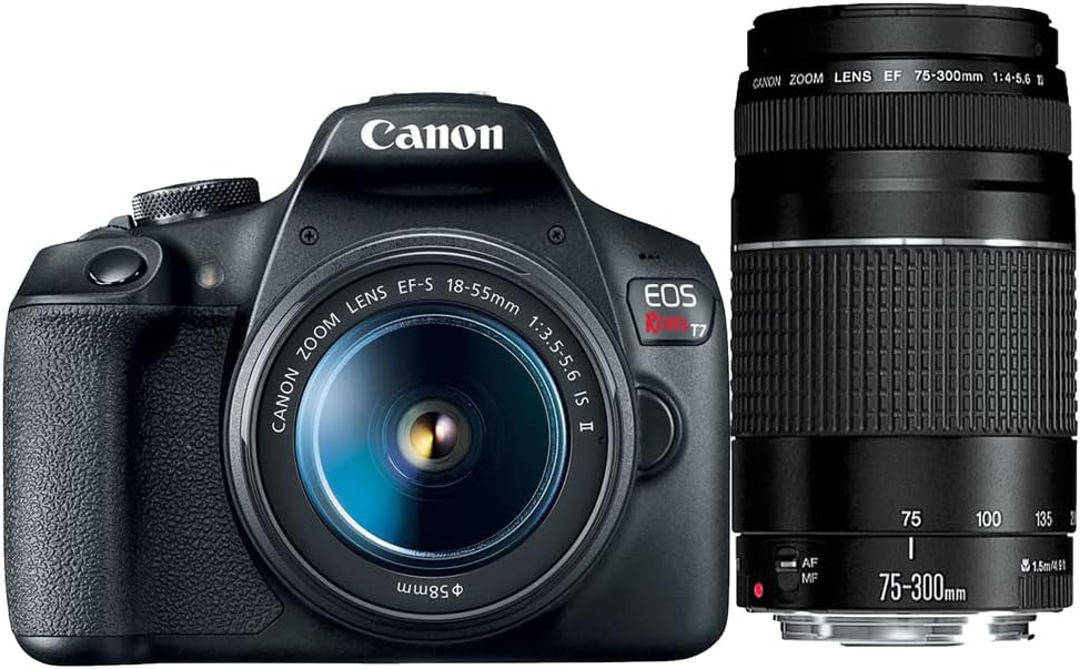 Canon E93CNEOSRT7 Rebel T7 DSLR Double Zoom Kit + CPS