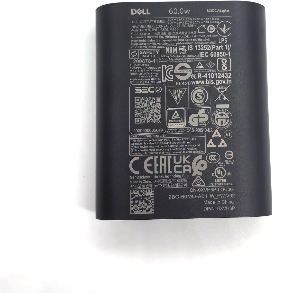 Dell LA60NM200 60W USB-C Laptop Charger Power Adapter