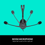 Logitech 981-000612 H111 Wired Stereo Headset Noise Cancelling Mic