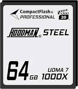 Hoodman 64GB UDMA 7 CF Steel CompactFlash Memory Card - 1000x High Speed