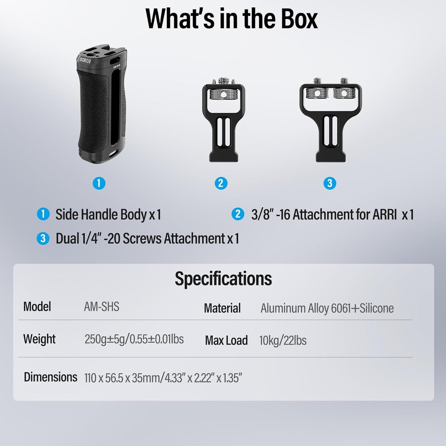 Sirui AM-SHS Adjustable Side Handle with ARRI Mount
