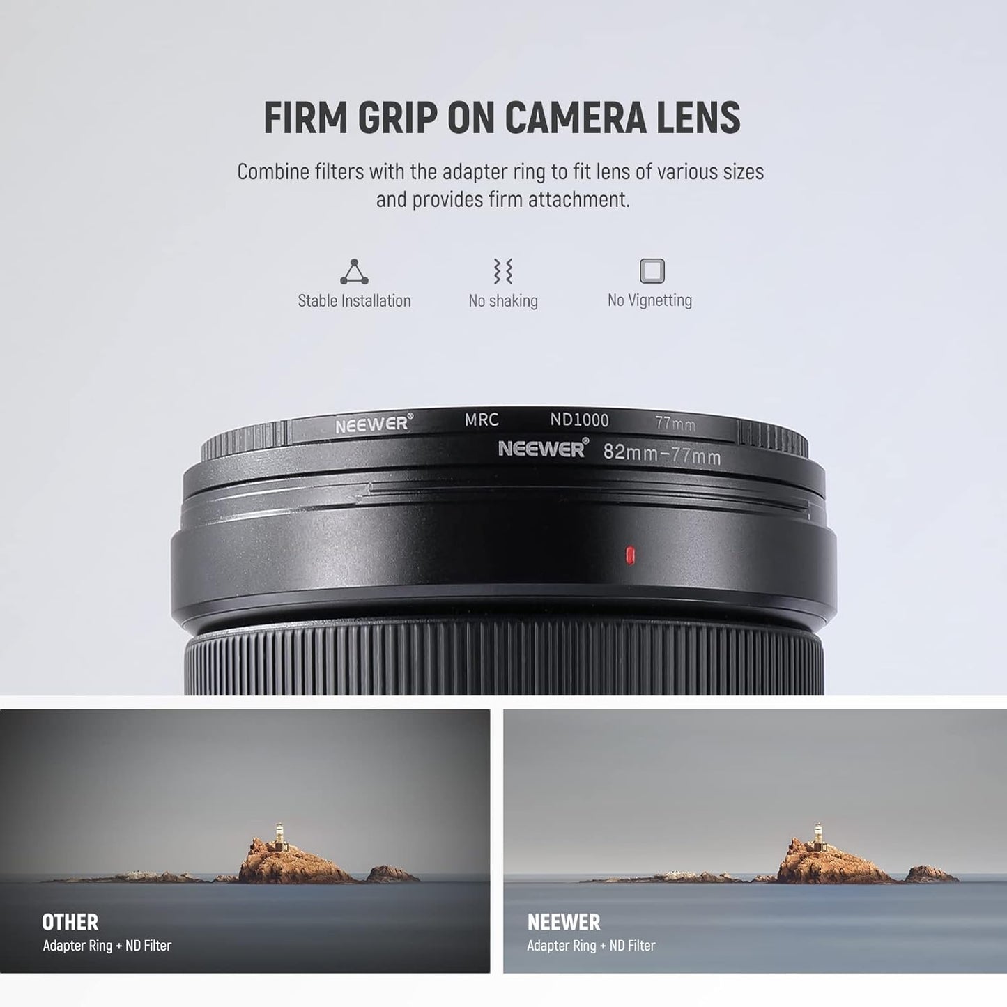 Neewer 90084559 20 Pcs Lens Filter Adapter Ring Kit