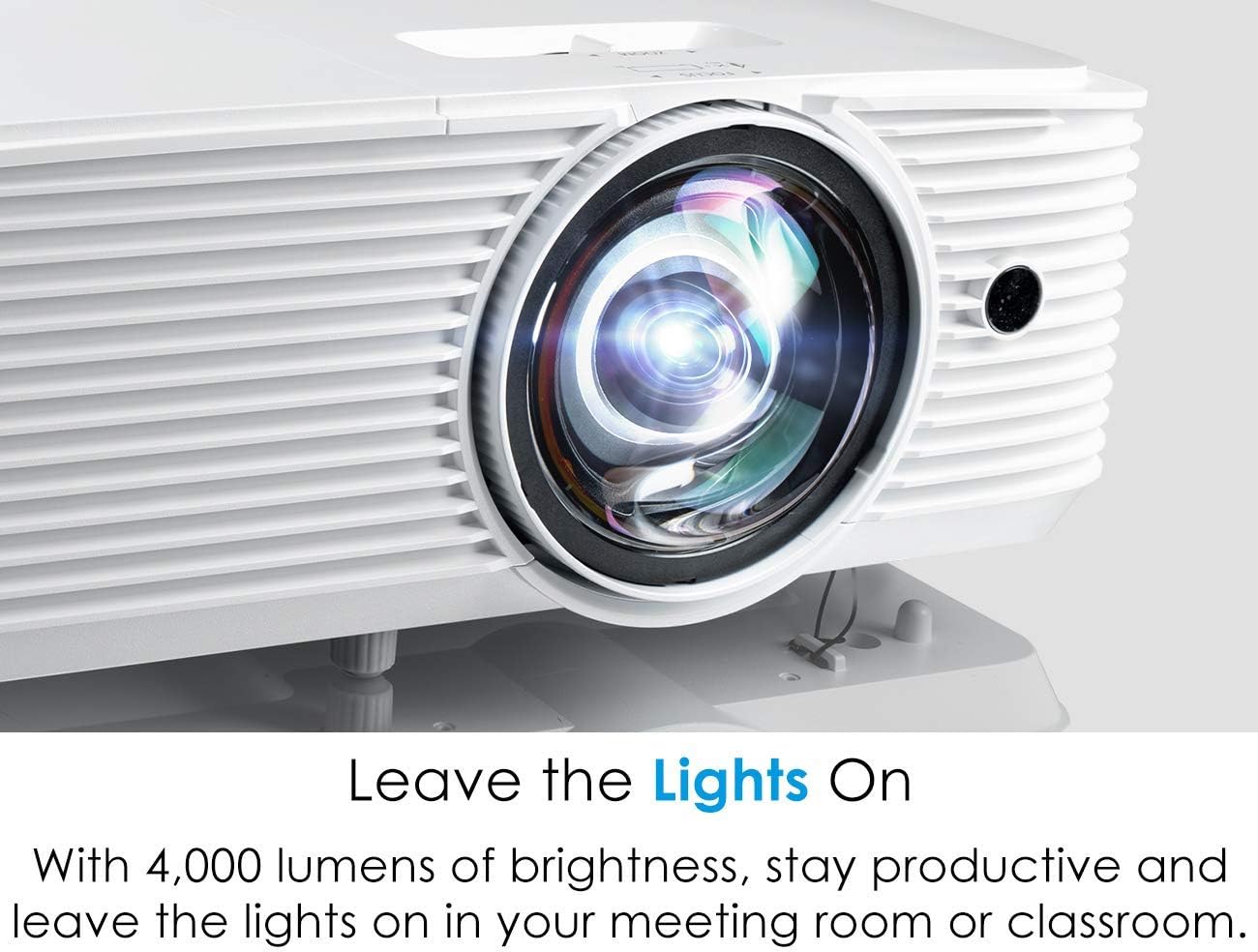 Optoma EH412ST - 1080p Short Throw Projector, 4000 Lumens (Renewed)