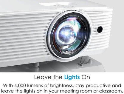 Optoma EH412ST - 1080p Short Throw Projector, 4000 Lumens (Renewed)