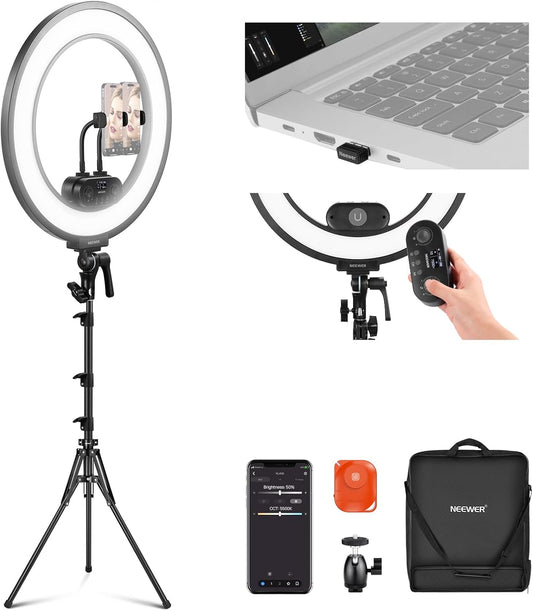 Neewer RL45B 18" Edge Lit Dimmable Ring Light Kit