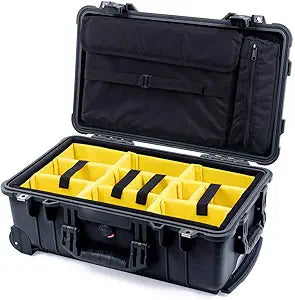 Pelican 1510 Black & Yellow Divider Case TSA Lock