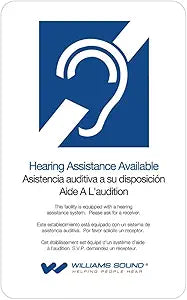 Williams Sound IDP 008 ADA Hearing Assistance Sign