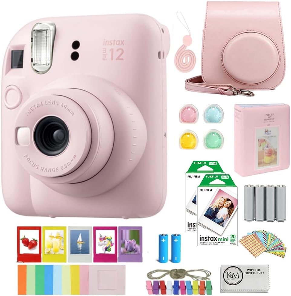 Fujifilm INSTAX Mini 12 Pink Instant Camera Bundle