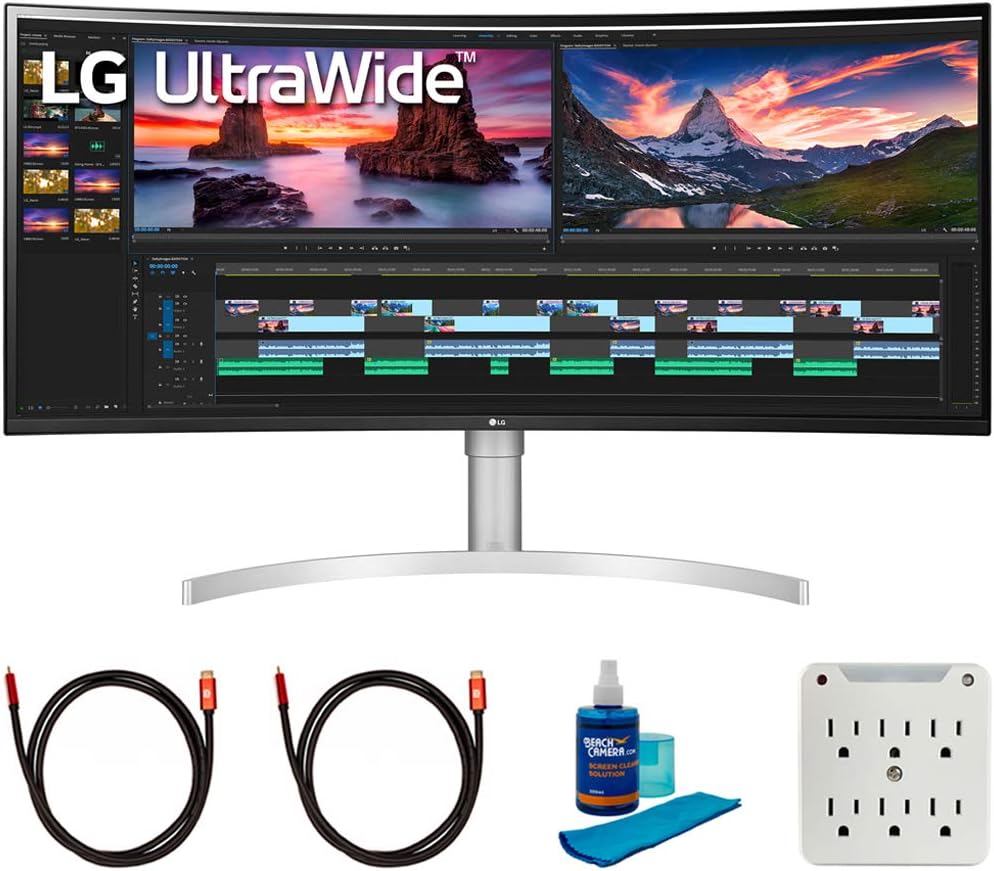 LG 38WN95C-W UltraWide Curved Gaming Monitor Bundle