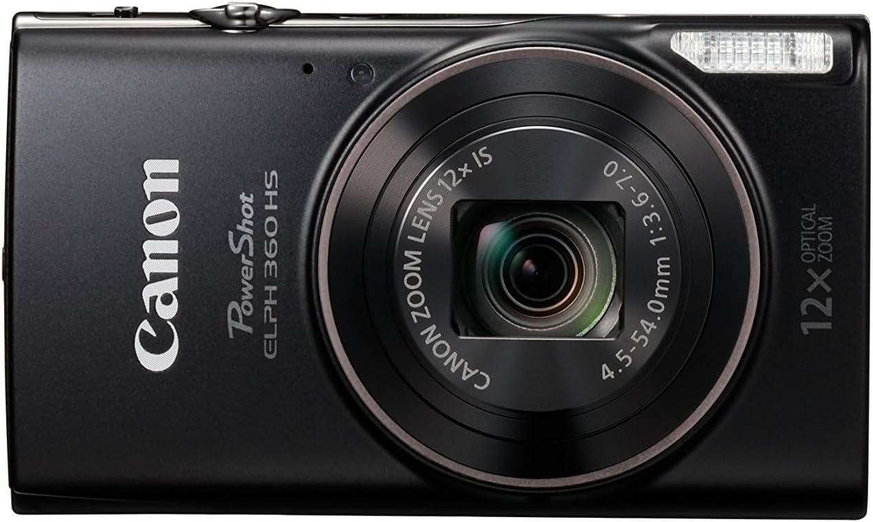 Canon ELPH 360 HS Black PowerShot Digital Camera 12x Zoom