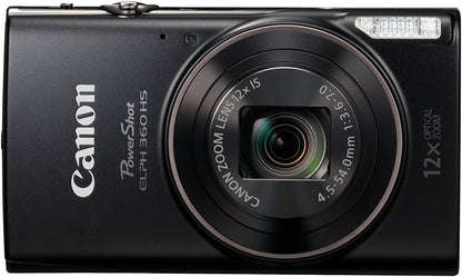 Canon ELPH 360 HS Black PowerShot Digital Camera 12x Zoom