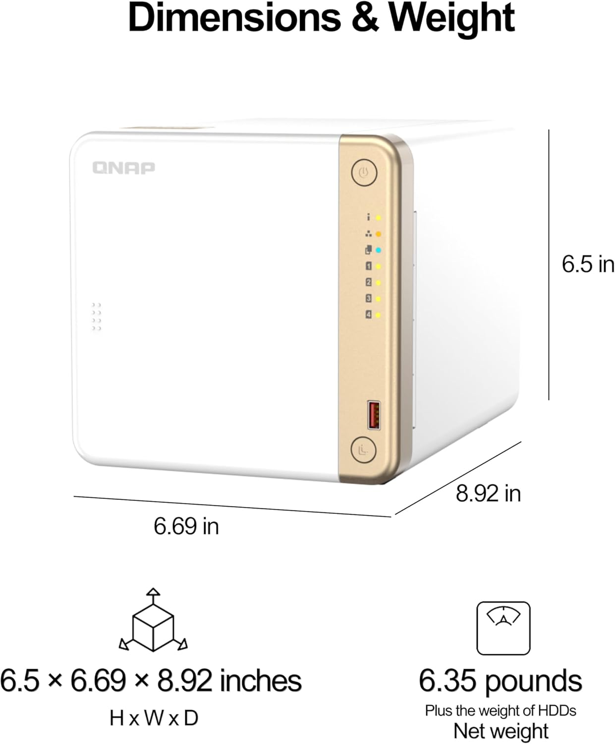 QNAP TS-462-4G-US 12TB 4-Bay NAS RAID 5, WD Red Plus