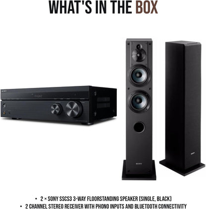 Sony SSCS3 Floorstanding Speaker 2-Pack with Stereo Receiver