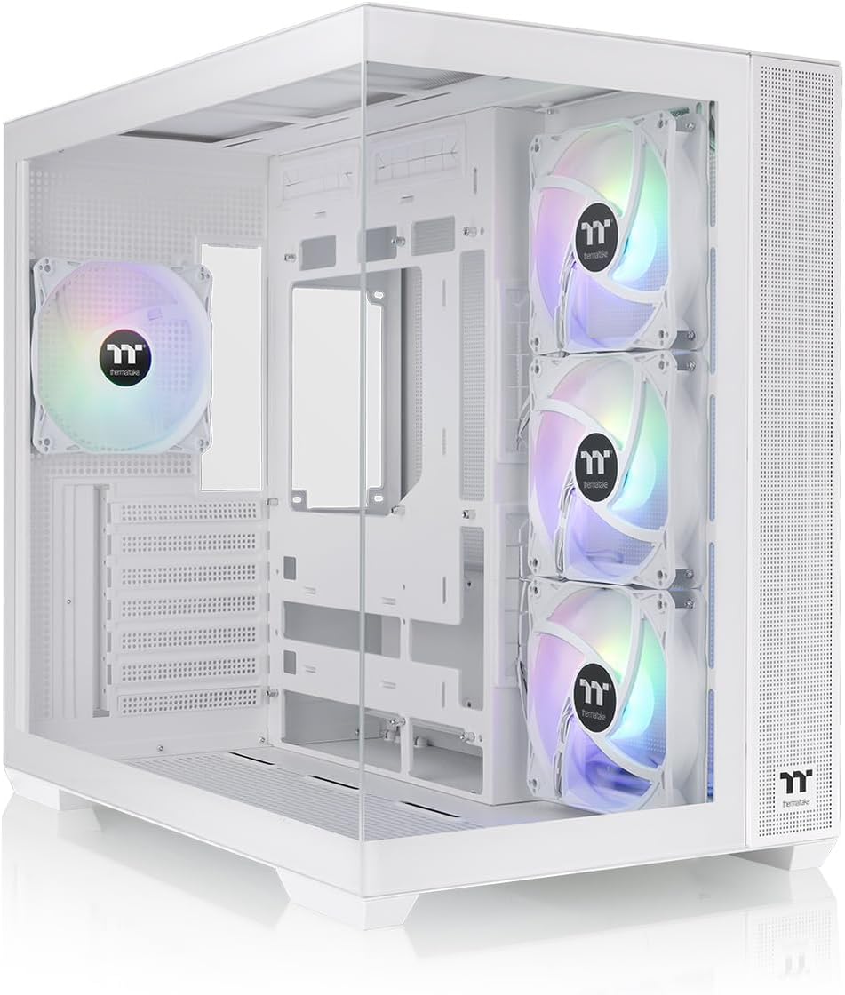 Thermaltake View 380 Snow ATX Case ARGB Fans