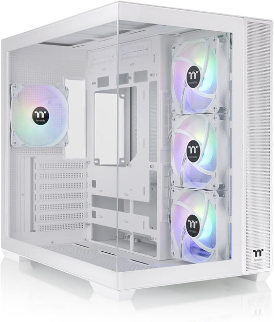 Thermaltake View 380 Snow ATX Case ARGB Fans