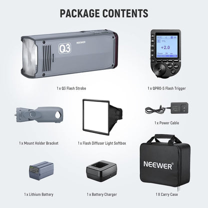Neewer Q3 200Ws TTL Flash Strobe Kit Sony