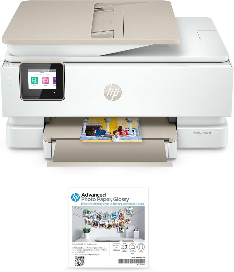 HP Envy 7955e Inspire Wireless All-in-One Printer with Paper — main product image