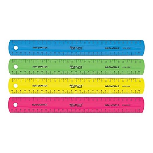 Westcott 14381 12 Inch Plastic Ruler