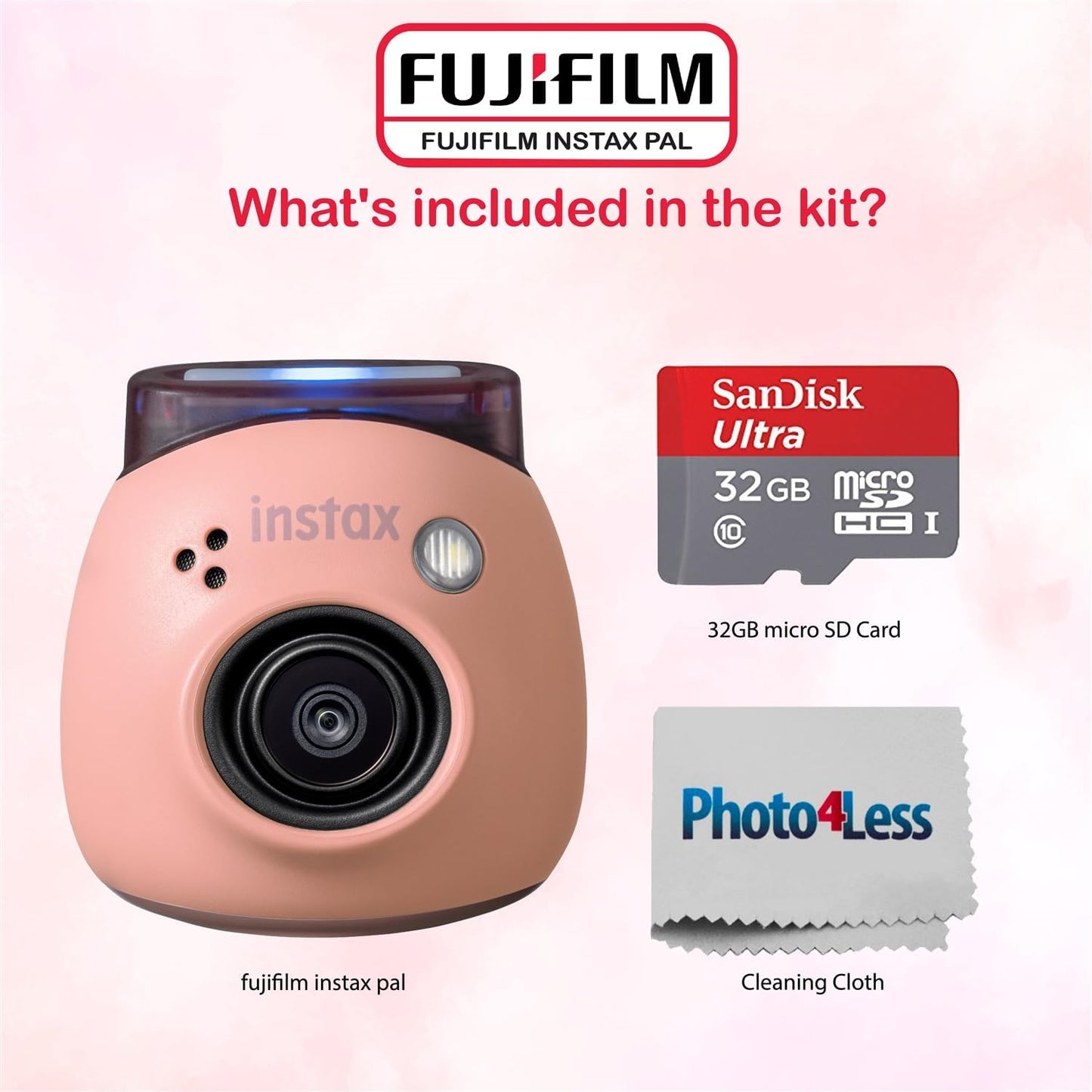 Fujifilm Instax PAL Digital Camera - Powder Pink Bundle