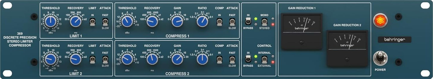 Behringer 369 Stereo Compressor Limiter Rack Mountable