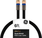 GE 33528 6ft RG6 Quad Shield Coaxial Cable