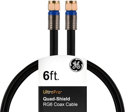 GE 33528 6ft RG6 Quad Shield Coaxial Cable