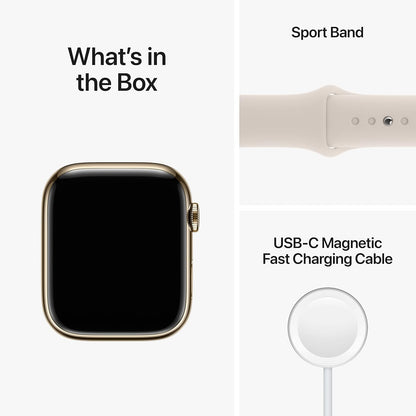 Apple MNV93LL/A-cr Watch Series 8 - Gold Cellular 41MM Renewed